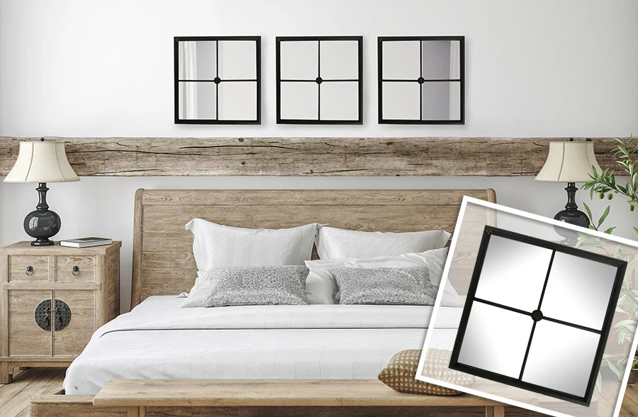 Industrial Window Pane Wall Mirror