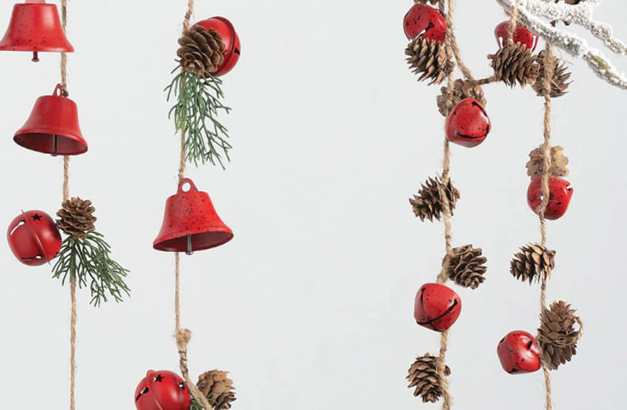 Red Bell Garlands, Set of 2