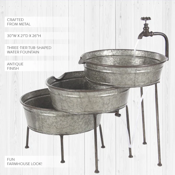 Antique-Inspired Water Pump Fountain