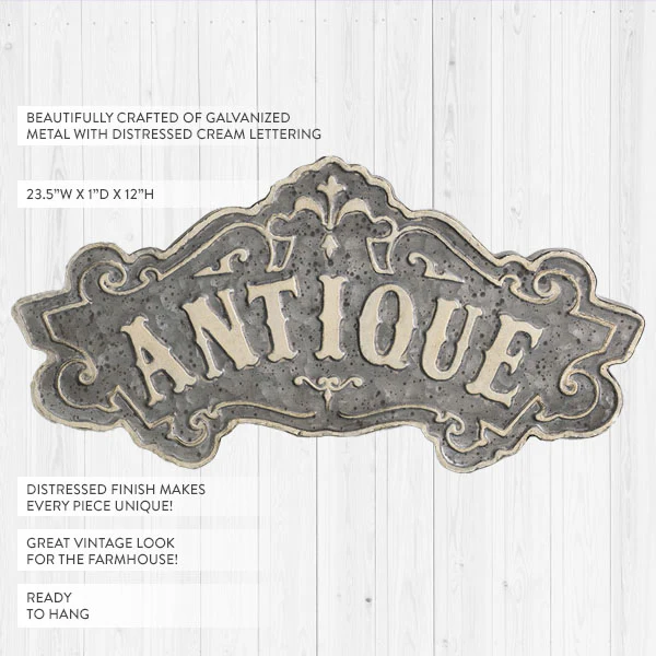 Ornate Metal Antique Sign