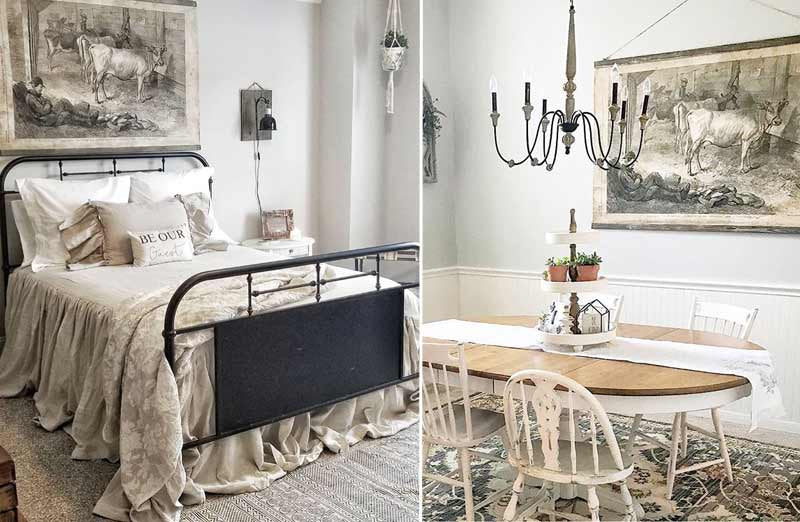 HUGE Vintage Scroll Cow Print