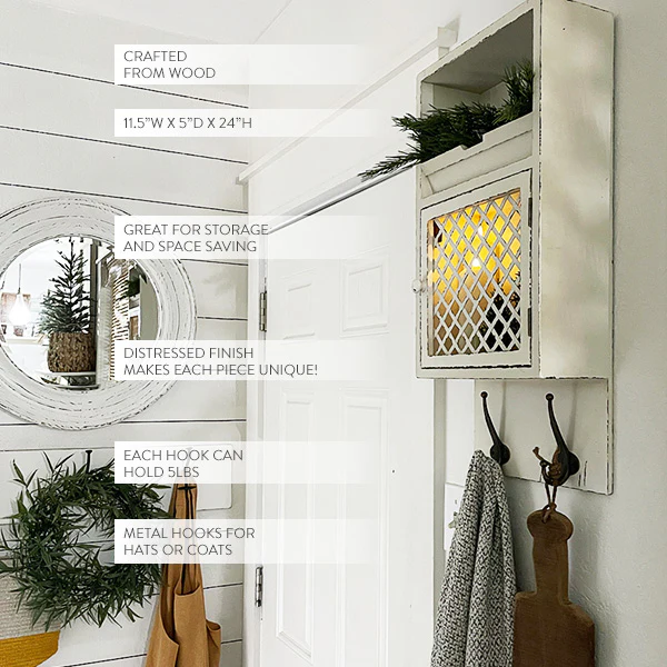 Multi-Functional Distressed Wood Hanging Organizer