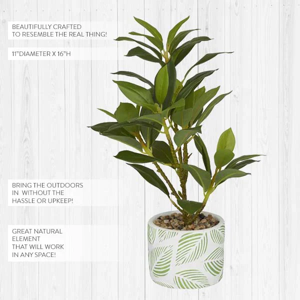 Faux Evergreen Plant with Decorative Pot