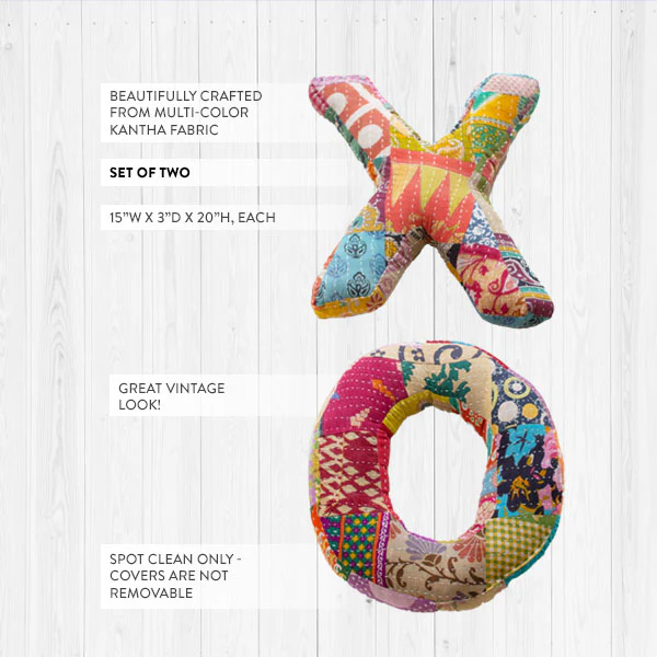 XO Kantha Pillows, Set of 2