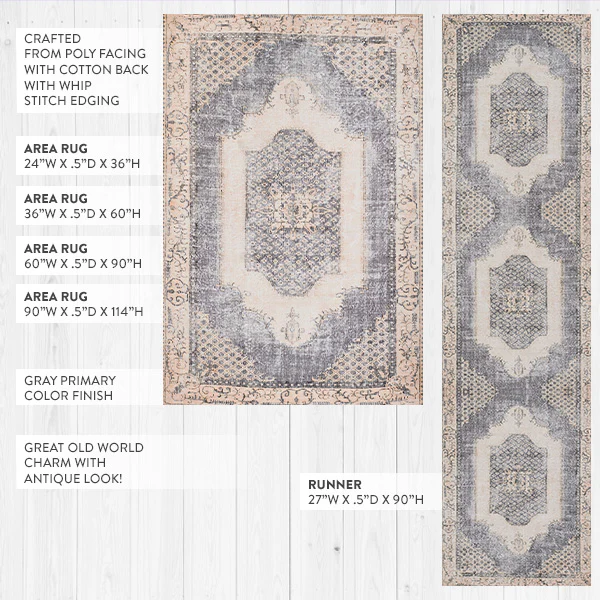 Distressed Farmhouse Area Rug, Choose Your Style