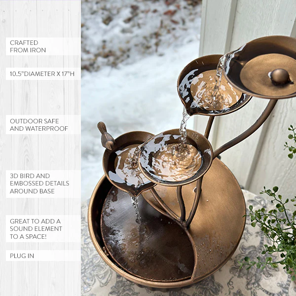 Outdoor Safe Bird Bath Fountain