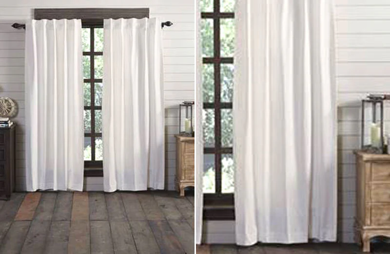 White Panel Curtains  Set of 2