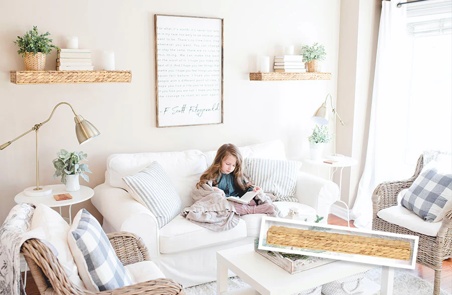 Handwoven Water Hyacinth Wall Shelf