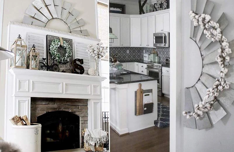 58 Inch Half Windmill Decor