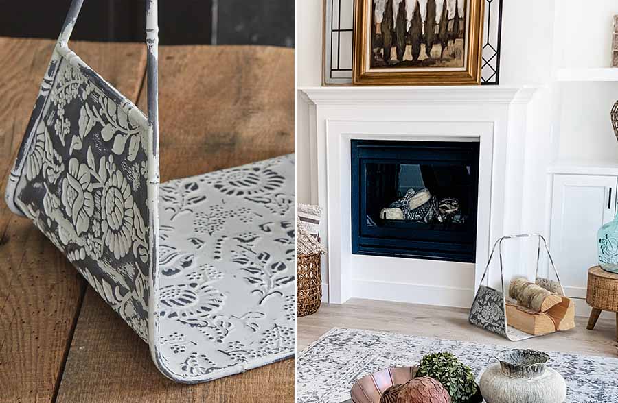 Ornate Metal Kindling Caddy