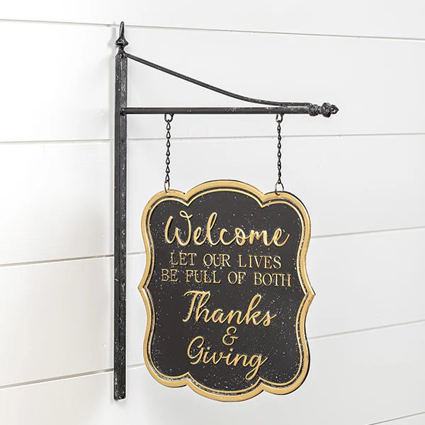 Thanks and Giving Sign With Bracket