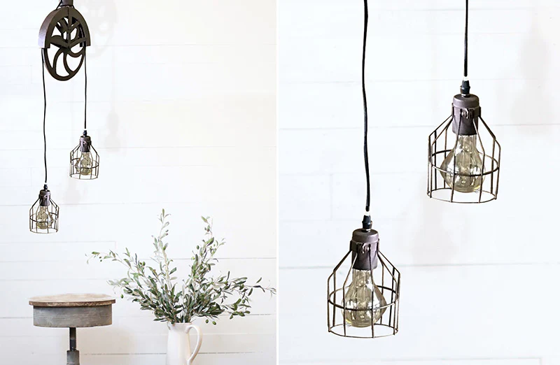 Double Pendant Pulley Light
