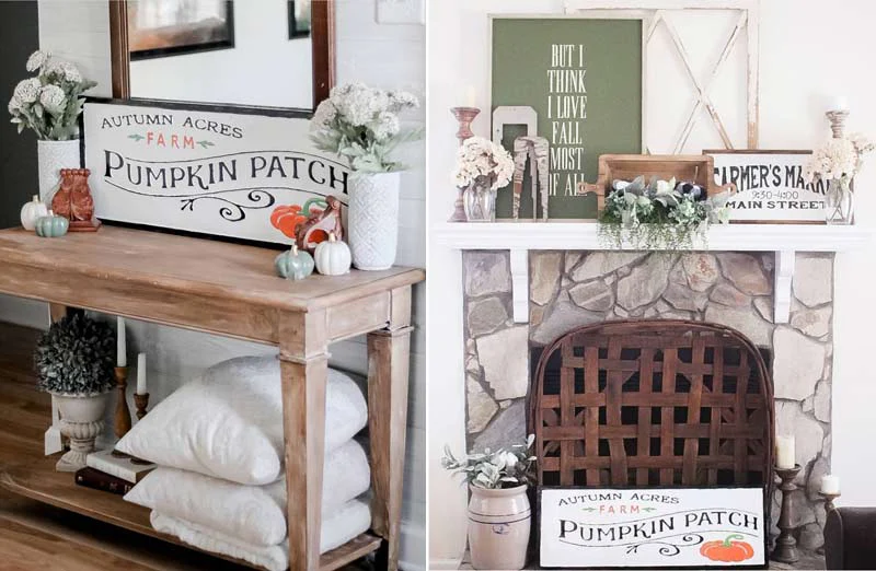 HUGE Enamel Pumpkin Patch Sign