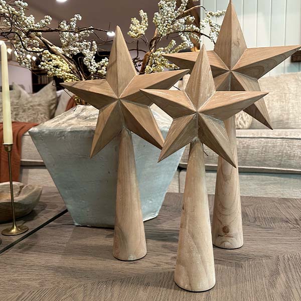 Tabletop Wooden Stars, Set of 3
