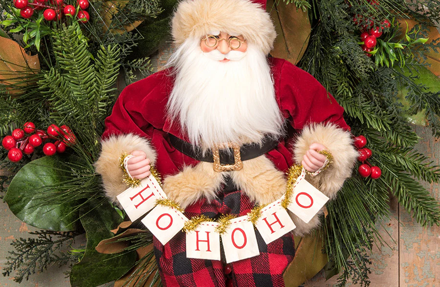 Festive Santa With Garland
