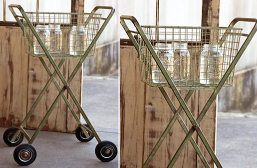 Vintage Metal Rolling Cart