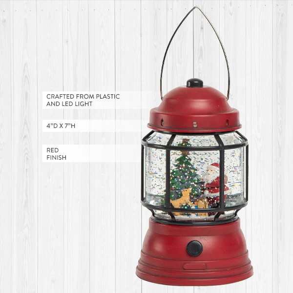 Light Up LED Rustic Santa Lantern