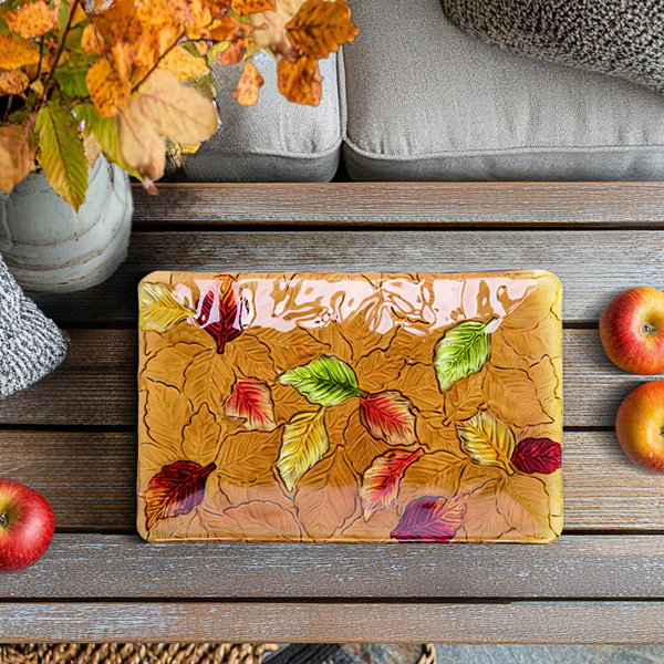 Fused Glass Leaves Plate