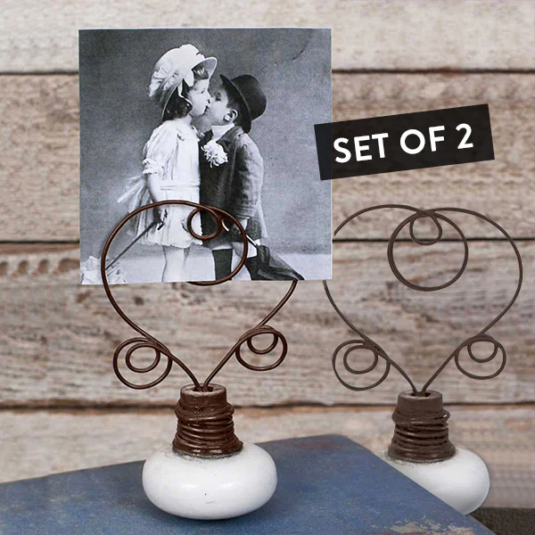 Vintage Doorknob Photo Holder, Set of 2