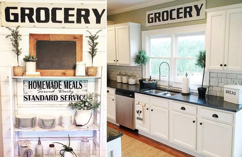 Embossed Metal Grocery Sign