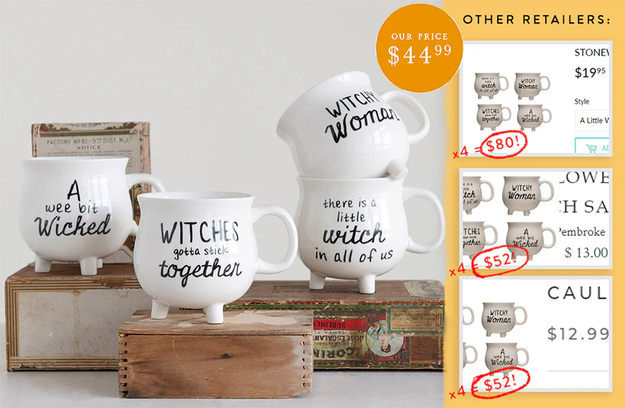 Stoneware Cauldron Mug, Set of 4