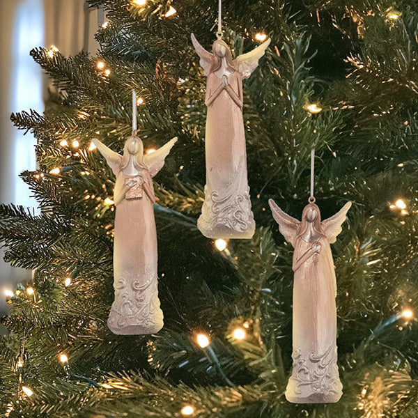 Metallic Angel Ornaments, Set of 3
