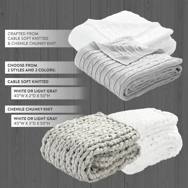 Cozy Knit Throw Blanket, Pick Your Style