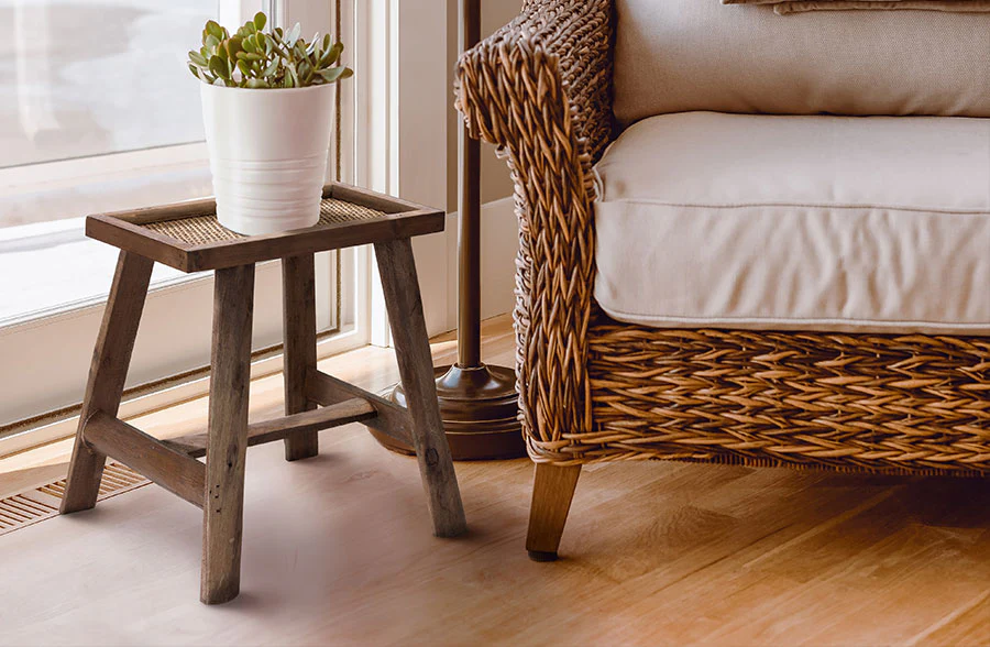 French Cane Decorative Stool Riser