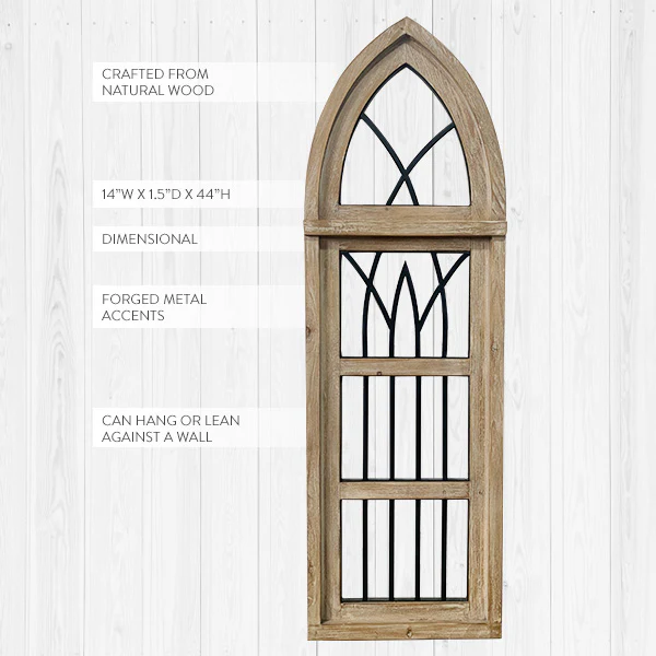 Refined Classic | Dimensional Wood and Forged Metal Cathedral Window Frame