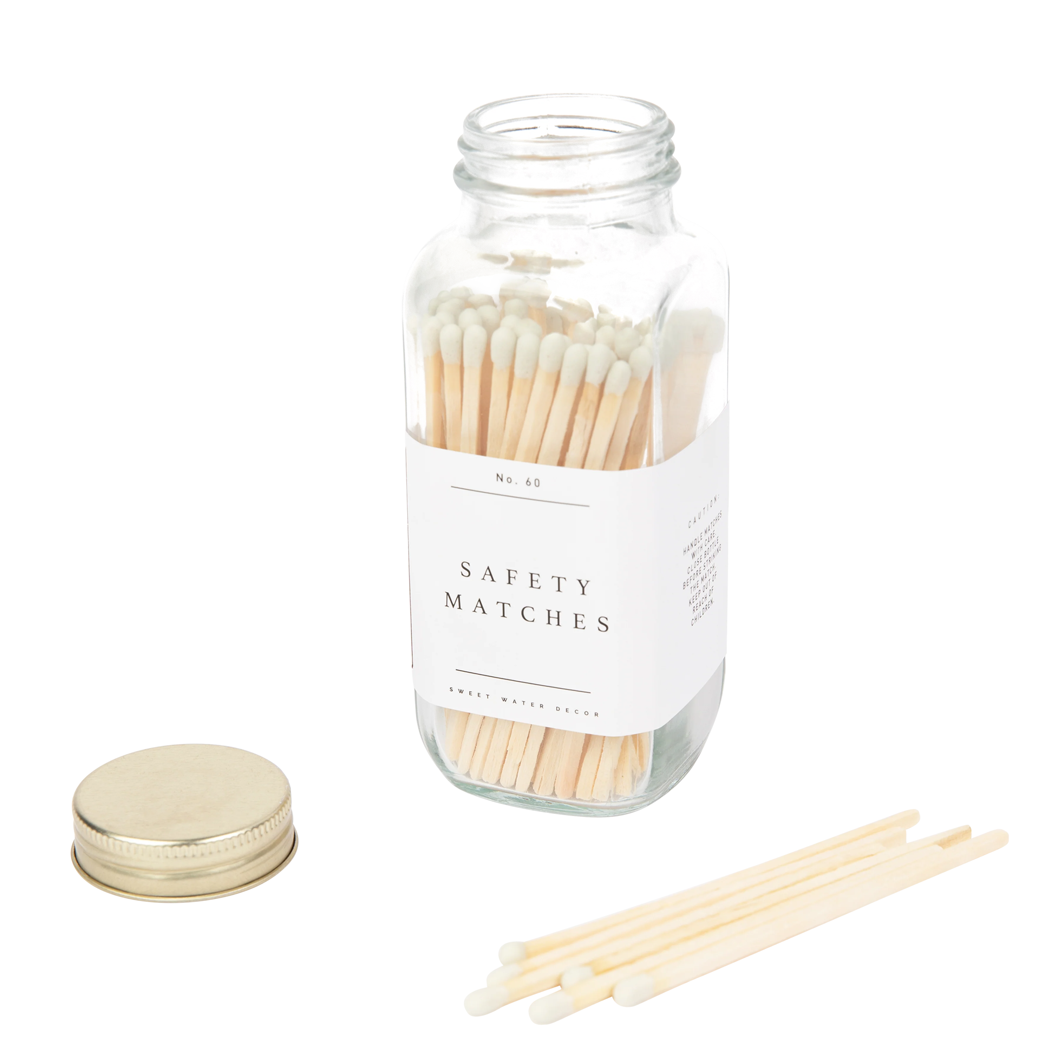 White Tip Safety Matches - 60 Count, 3.75