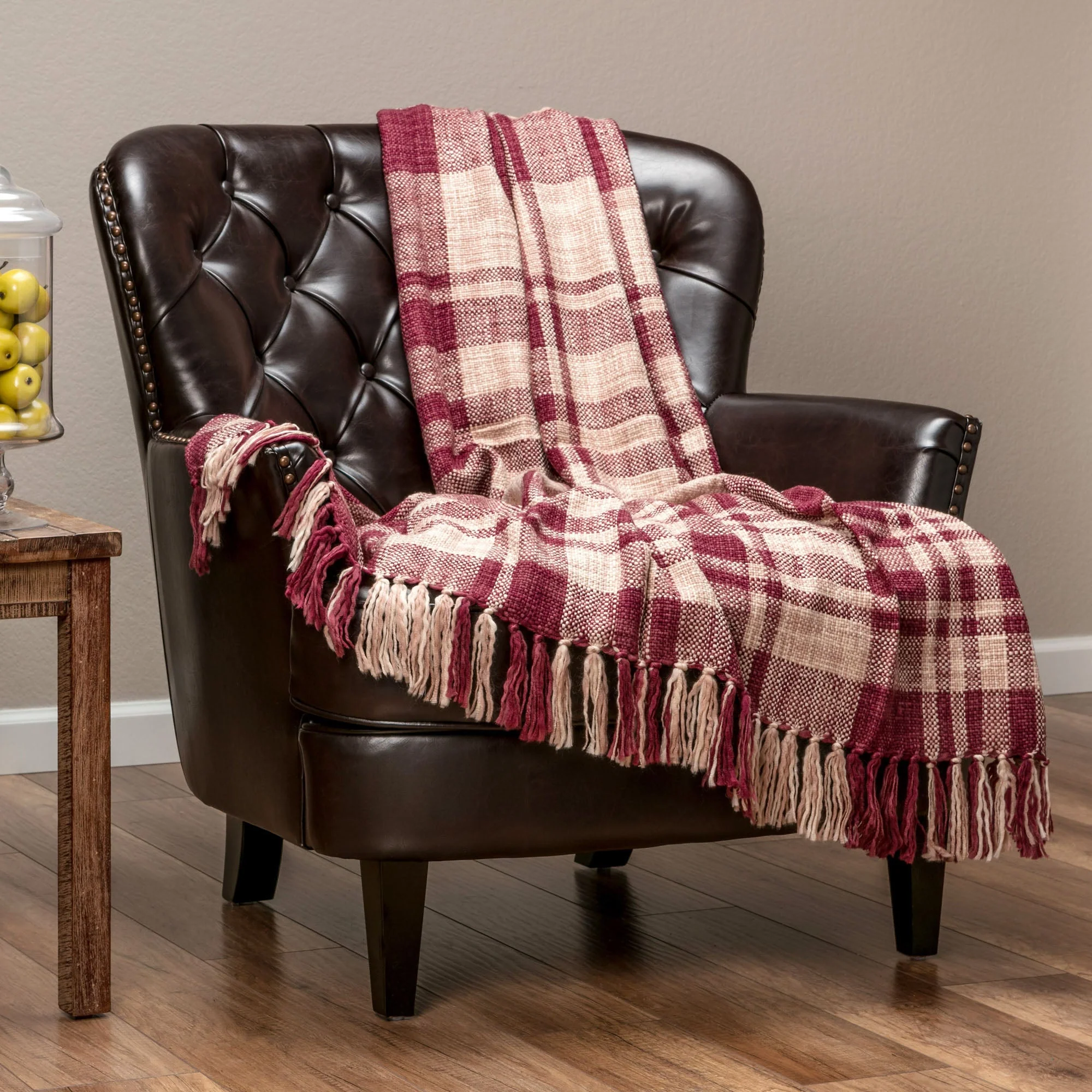 Farmhouse Plaid Throw Blanket