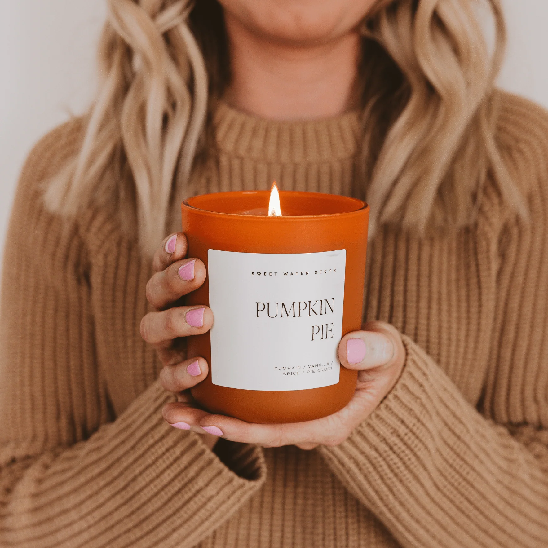 Pumpkin Pie Soy Candle - Orange Matte Jar - 15 oz