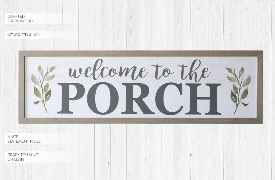 HUGE Welcome to the Porch Wooden Sign
