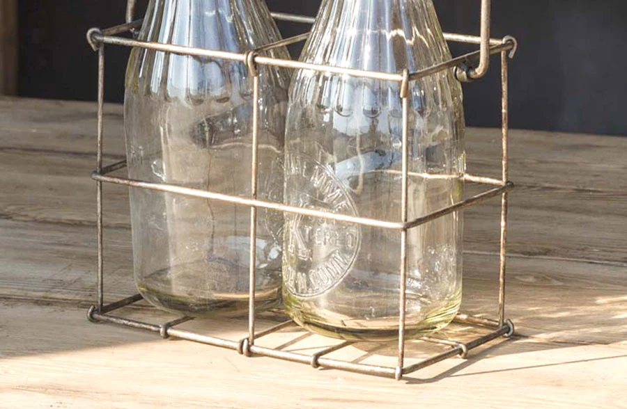 Milkman's Delivery with 2 Glass Milk Jars