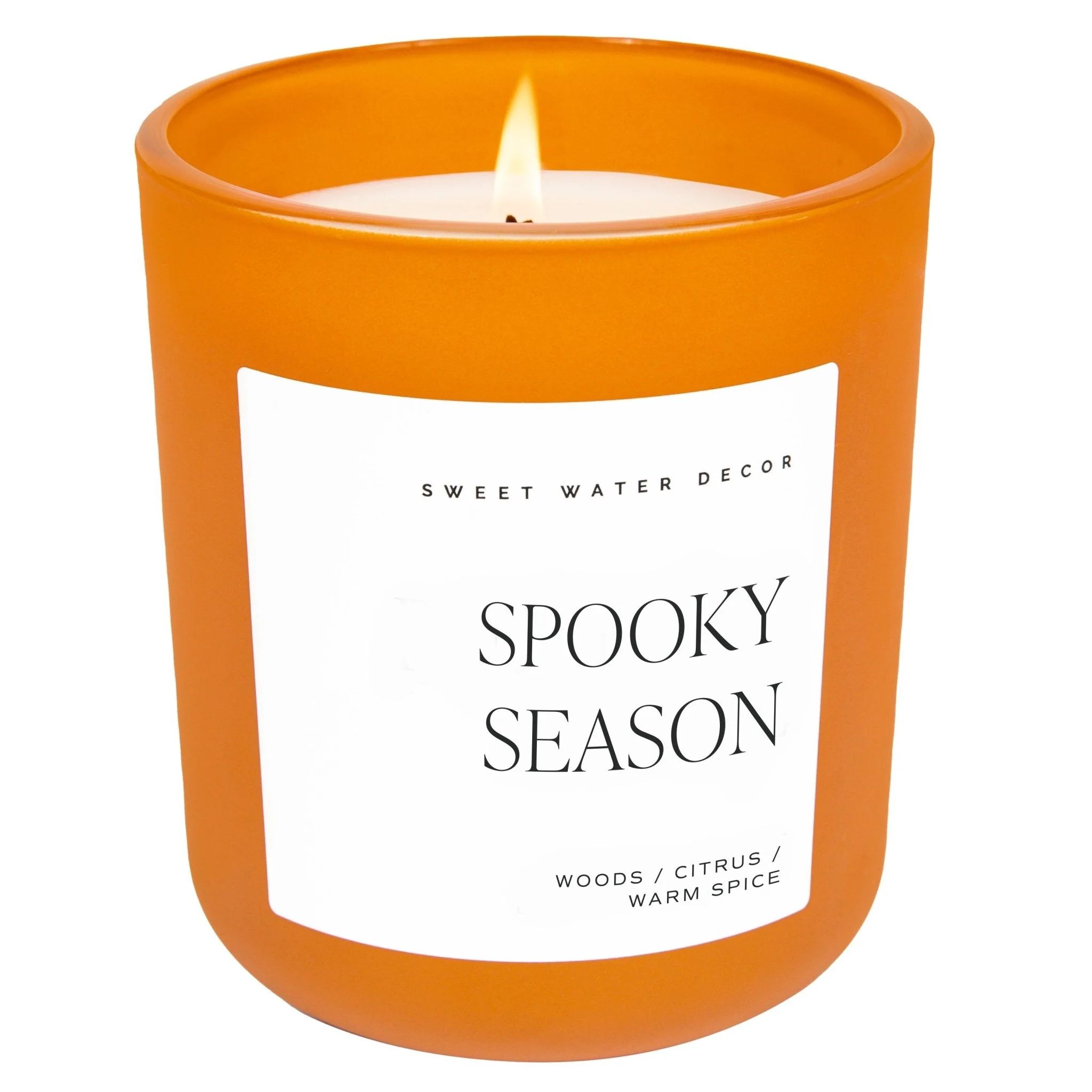 Spooky Season Soy Candle - Orange Matte Jar - 15 oz