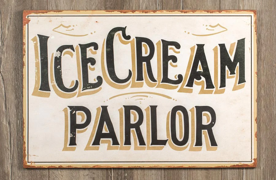 Vintage Ice Cream Parlor Sign