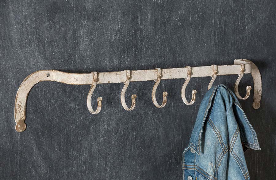Rusted White Wall Rack