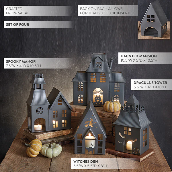 Haunted Village Luminaries, Set of 4