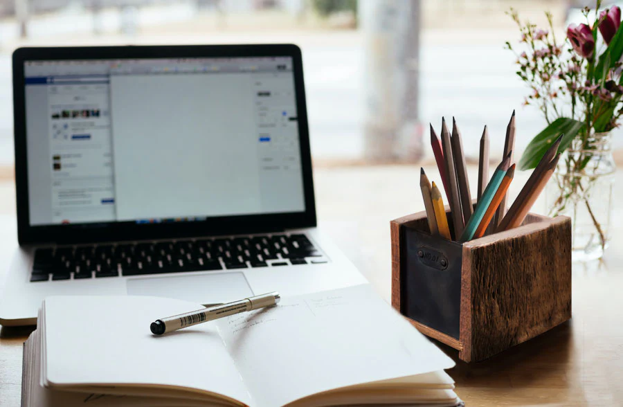 Rustic Wooden Pencil Caddy