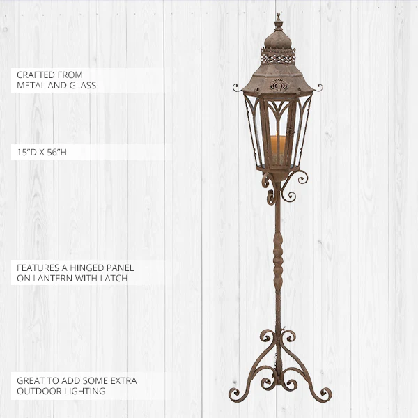 Metal Scrollwork Candle Lantern