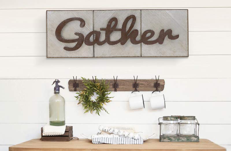 *HUGE* Galvanized Metal Gather Sign
