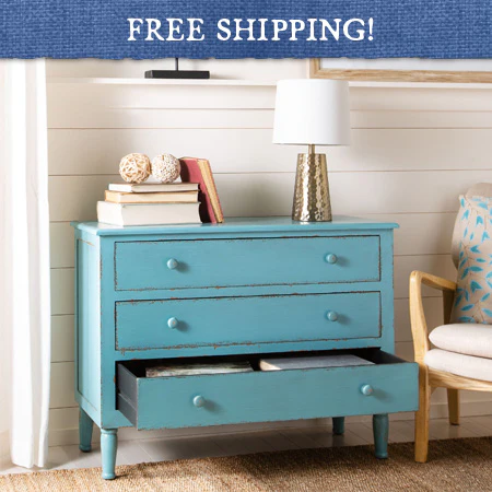 Distressed Blue Storage Cabinet
