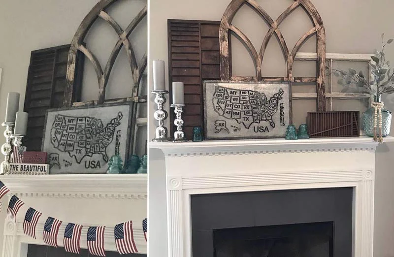 Metal Embossed USA Map