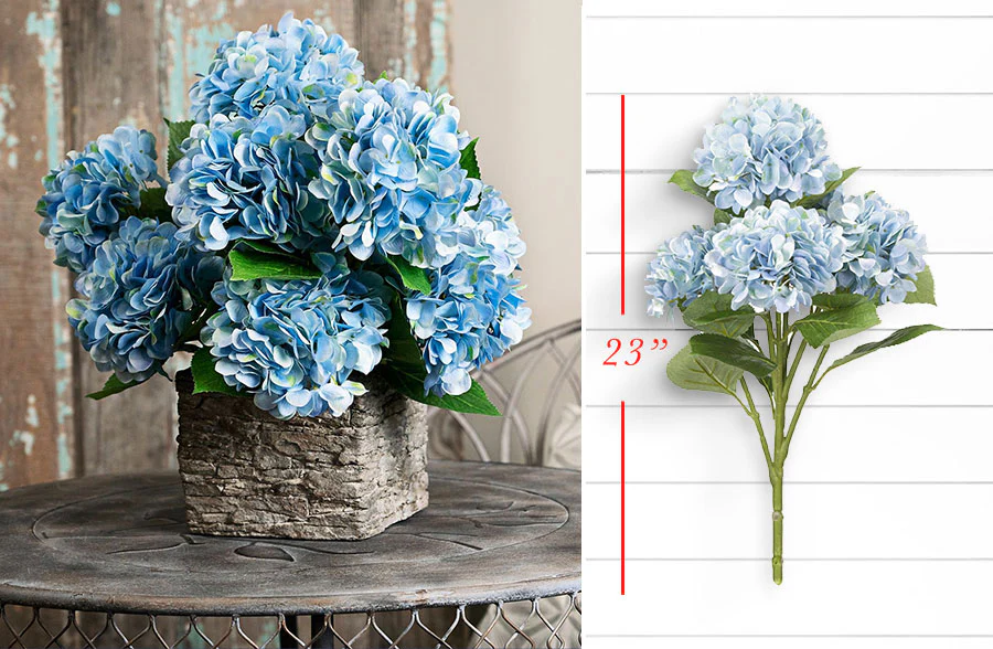 Powder Blue Lush Hydrangea Bush