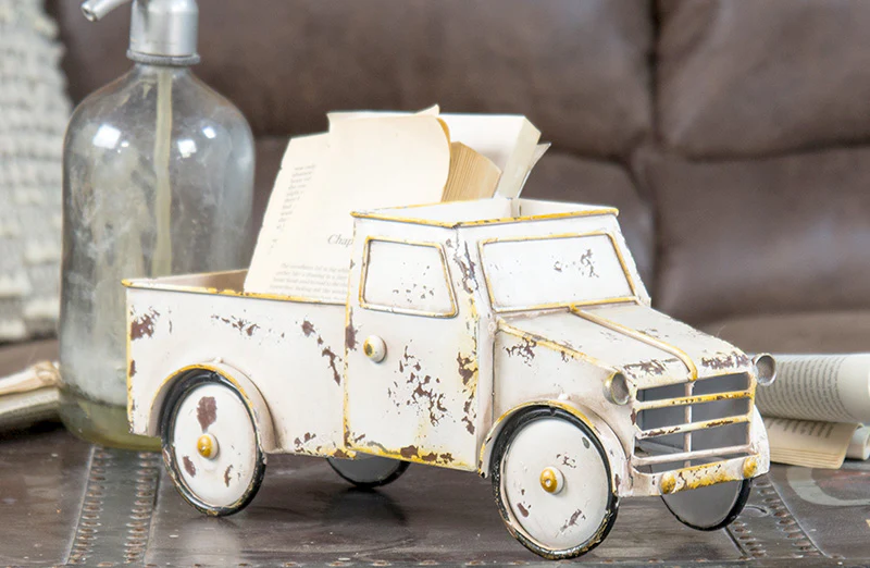 Distressed Metal Farm Truck