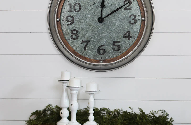 Galvanized Metal Wall Clock