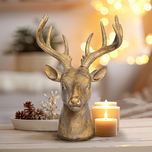 Antique Gold Deer Head