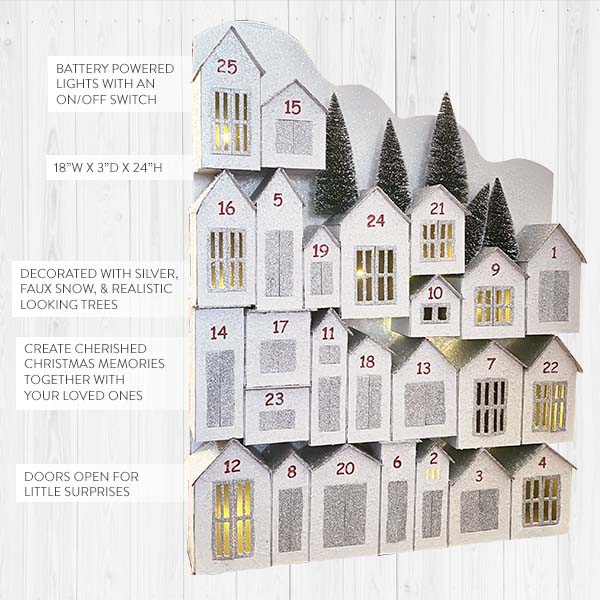 Light Up Glitter Houses Advent Calendar
