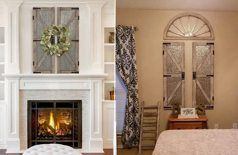 *HUUUGE* Distressed Barn Door Wall Plaque Pair