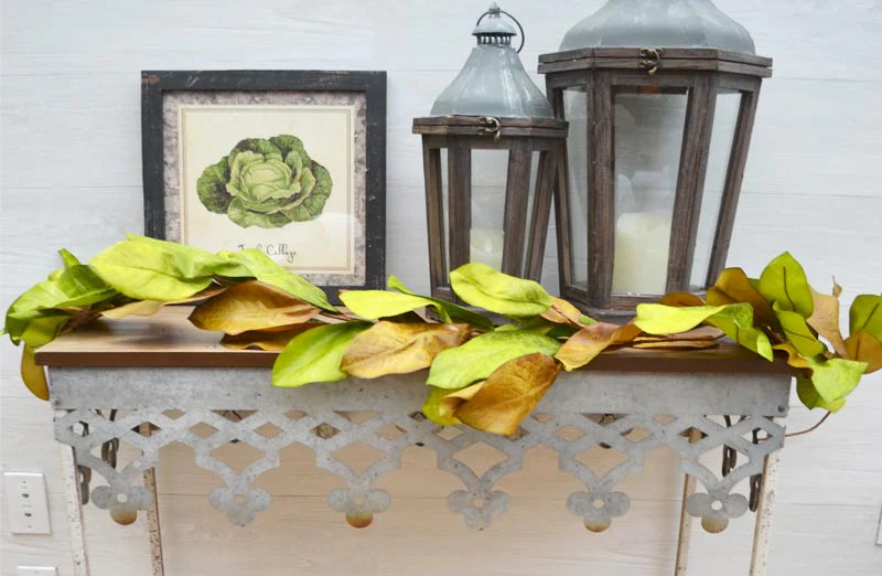 Rustic Magnolia Leaves Garland